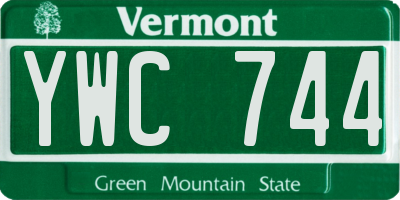 VT license plate YWC744