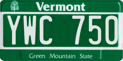 VT license plate YWC750