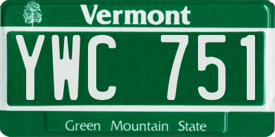 VT license plate YWC751