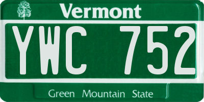 VT license plate YWC752