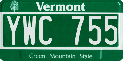VT license plate YWC755