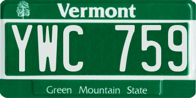 VT license plate YWC759