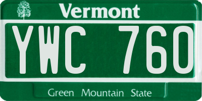 VT license plate YWC760