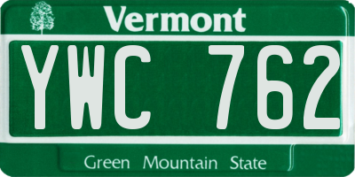 VT license plate YWC762