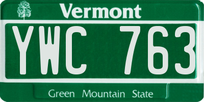 VT license plate YWC763