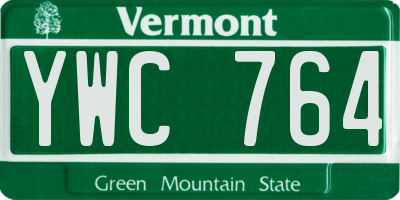 VT license plate YWC764