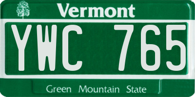 VT license plate YWC765