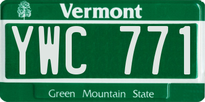 VT license plate YWC771