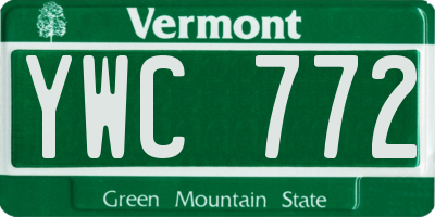 VT license plate YWC772