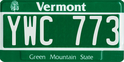 VT license plate YWC773