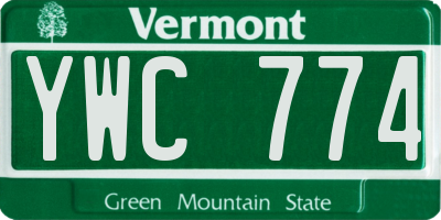 VT license plate YWC774