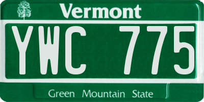VT license plate YWC775