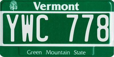 VT license plate YWC778