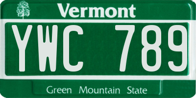 VT license plate YWC789