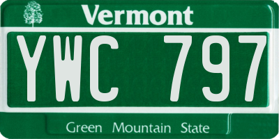 VT license plate YWC797