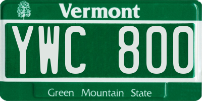 VT license plate YWC800