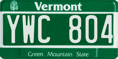 VT license plate YWC804
