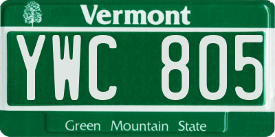 VT license plate YWC805