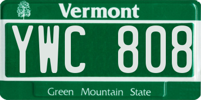 VT license plate YWC808