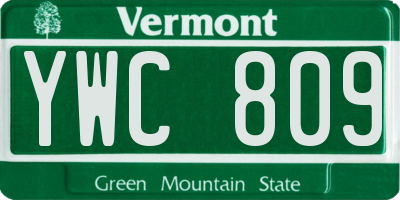 VT license plate YWC809