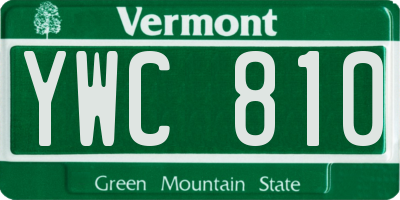 VT license plate YWC810