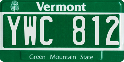 VT license plate YWC812