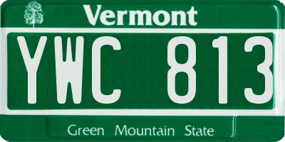 VT license plate YWC813