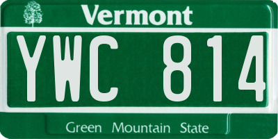 VT license plate YWC814