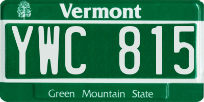 VT license plate YWC815