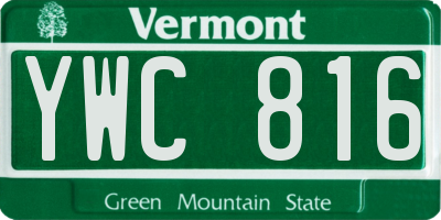 VT license plate YWC816