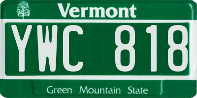 VT license plate YWC818