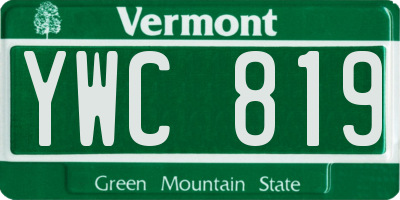 VT license plate YWC819