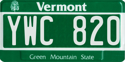 VT license plate YWC820