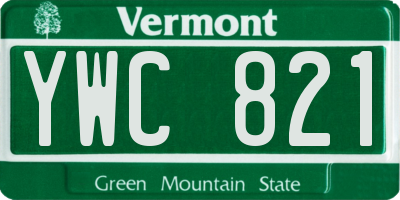 VT license plate YWC821
