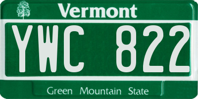 VT license plate YWC822