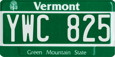 VT license plate YWC825