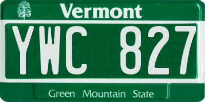 VT license plate YWC827