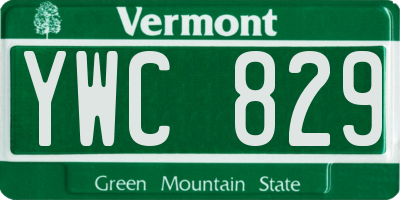 VT license plate YWC829