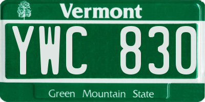 VT license plate YWC830