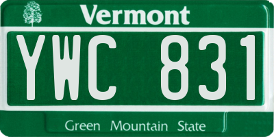VT license plate YWC831