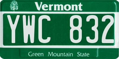 VT license plate YWC832