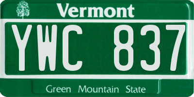 VT license plate YWC837