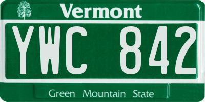VT license plate YWC842