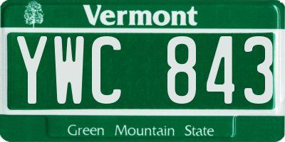 VT license plate YWC843