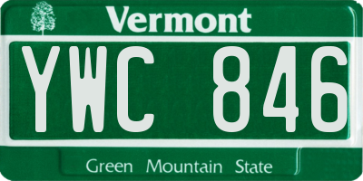 VT license plate YWC846