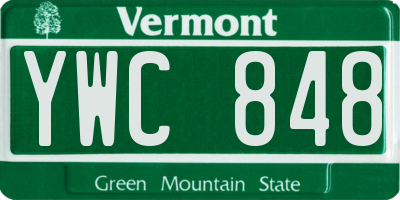 VT license plate YWC848
