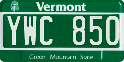 VT license plate YWC850