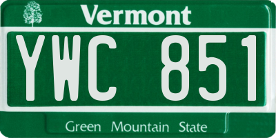 VT license plate YWC851