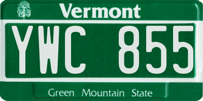 VT license plate YWC855