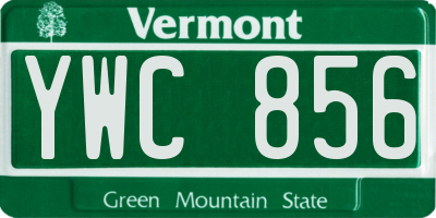VT license plate YWC856